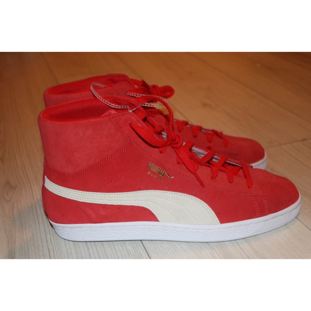 PUMA Classic Suede Red Midtop Sneakers - Picture 9 of 13